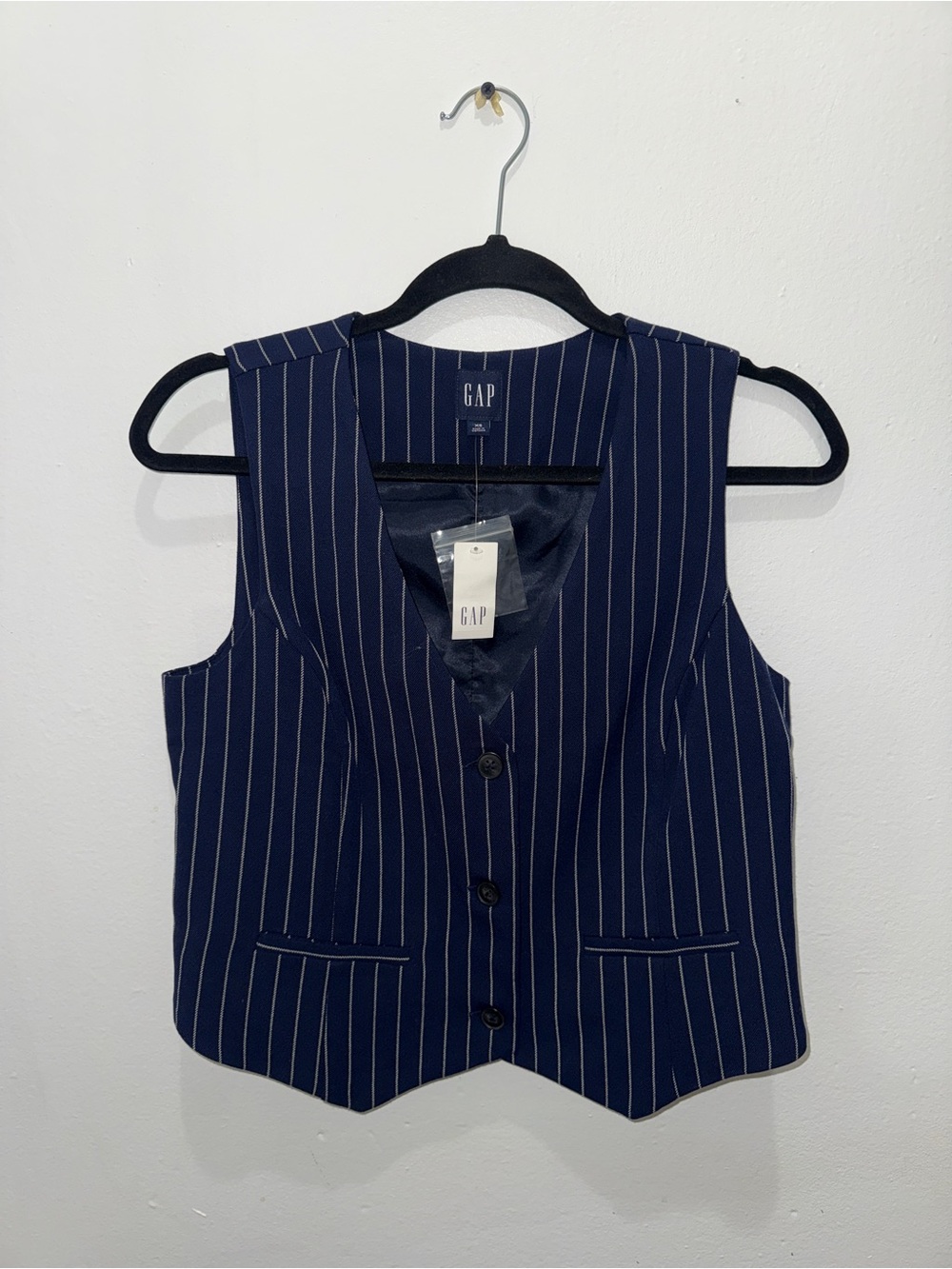 GAP Navy Blue Pinstripe Vest NWT